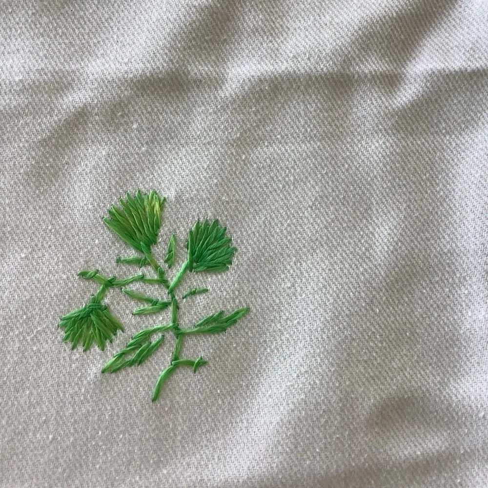White Pink Green Violet Purple Embroidered Fringe Cotton Tablecloth Table Linen